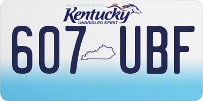 KY license plate 607UBF