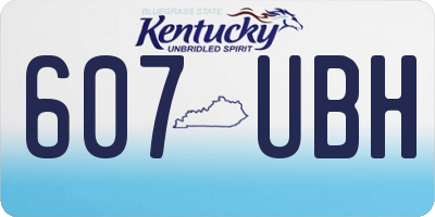 KY license plate 607UBH