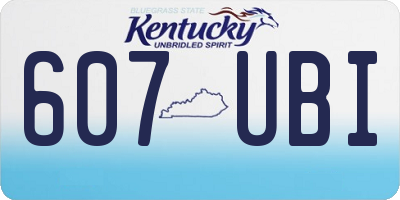 KY license plate 607UBI