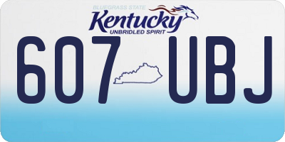 KY license plate 607UBJ