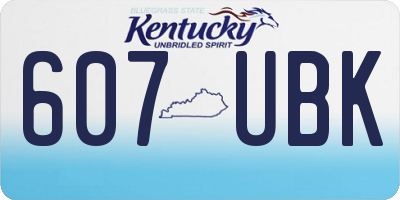 KY license plate 607UBK
