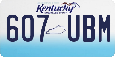 KY license plate 607UBM