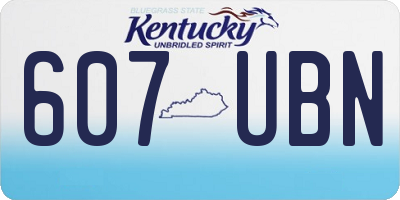 KY license plate 607UBN