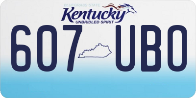 KY license plate 607UBO