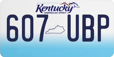 KY license plate 607UBP