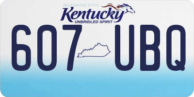 KY license plate 607UBQ