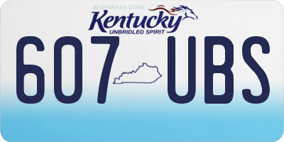 KY license plate 607UBS