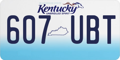 KY license plate 607UBT