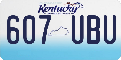 KY license plate 607UBU