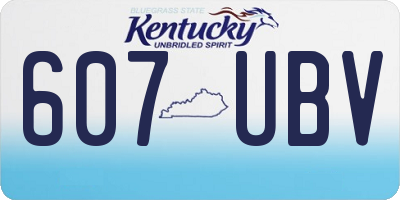 KY license plate 607UBV