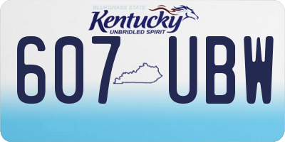 KY license plate 607UBW
