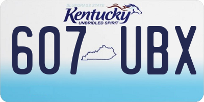 KY license plate 607UBX