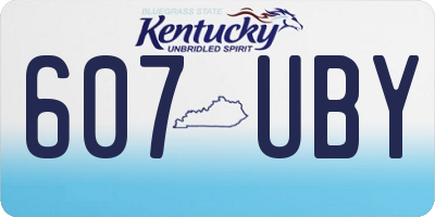 KY license plate 607UBY