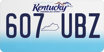 KY license plate 607UBZ