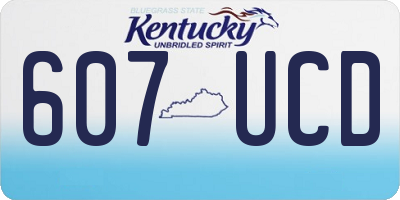 KY license plate 607UCD