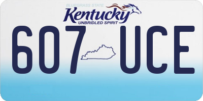 KY license plate 607UCE