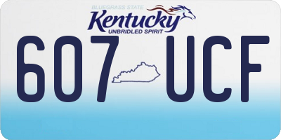 KY license plate 607UCF