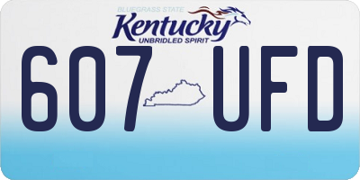KY license plate 607UFD