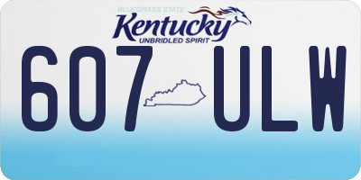 KY license plate 607ULW
