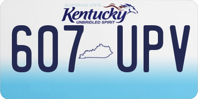KY license plate 607UPV
