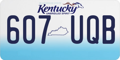KY license plate 607UQB
