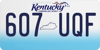 KY license plate 607UQF