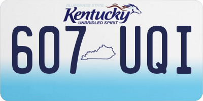 KY license plate 607UQI