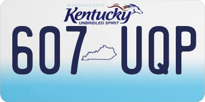 KY license plate 607UQP