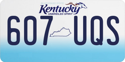 KY license plate 607UQS