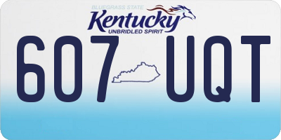 KY license plate 607UQT