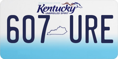 KY license plate 607URE