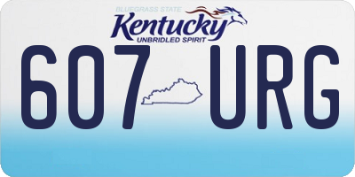 KY license plate 607URG