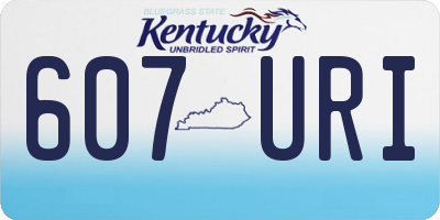 KY license plate 607URI
