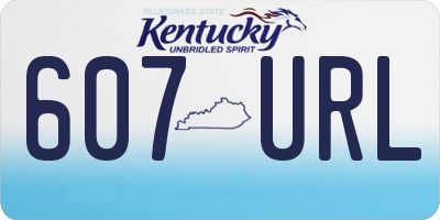 KY license plate 607URL