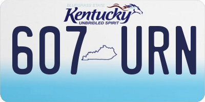 KY license plate 607URN