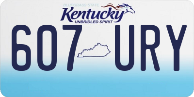 KY license plate 607URY