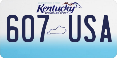 KY license plate 607USA