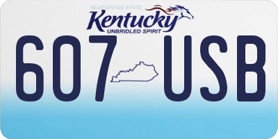 KY license plate 607USB