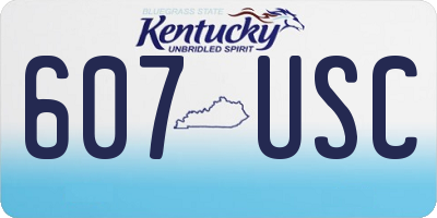 KY license plate 607USC