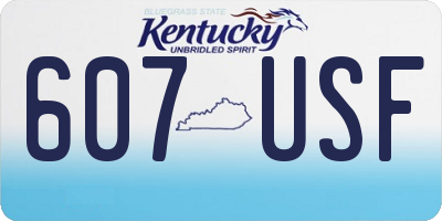 KY license plate 607USF