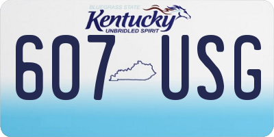 KY license plate 607USG
