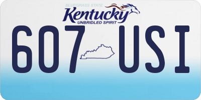 KY license plate 607USI
