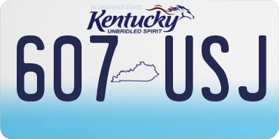 KY license plate 607USJ