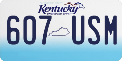 KY license plate 607USM