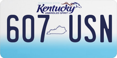 KY license plate 607USN