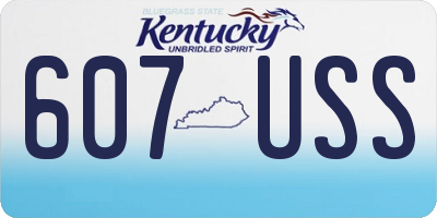 KY license plate 607USS