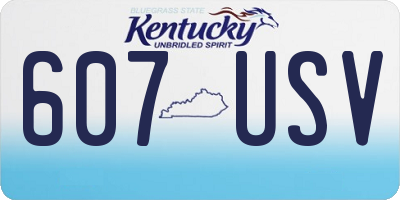 KY license plate 607USV