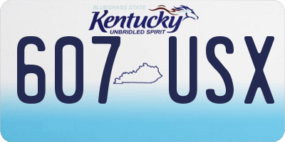 KY license plate 607USX