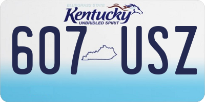 KY license plate 607USZ