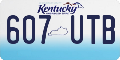 KY license plate 607UTB
